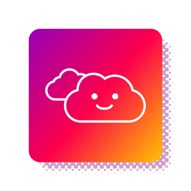 白色的云图标孤立的白色背景图片下载