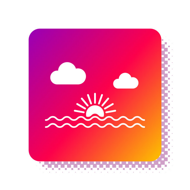 白色日落图标孤立在白色的背景图片下载