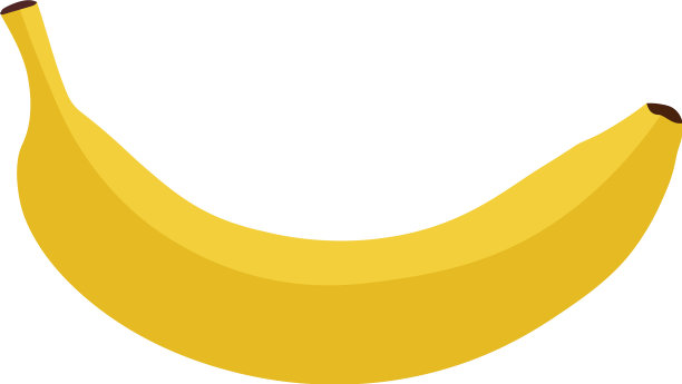 香蕉图标现代简约的平面设计风格图片下载