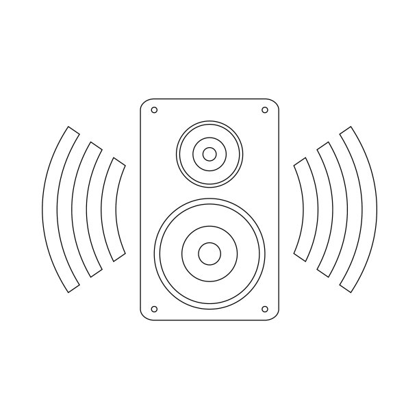 白色背景上的扬声器图标图片下载
