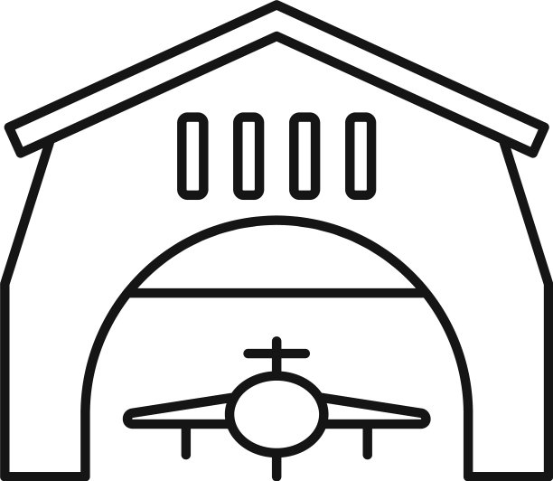 机场机库图标轮廓风格图片下载