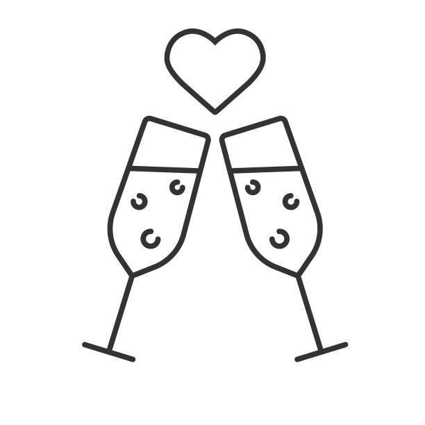 浪漫的约会线性图标图片下载