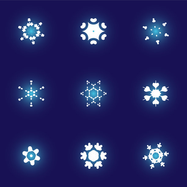 剪纸孤立的雪花在蓝色的背景图片下载