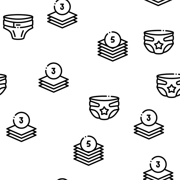 新生儿尿布无缝图案图片下载