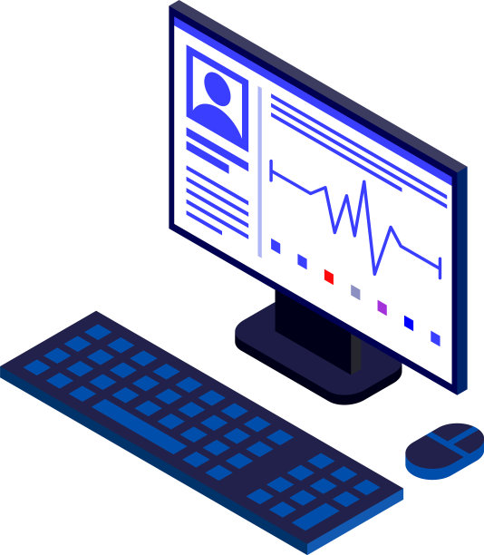 医生电脑图标等距样式图片下载