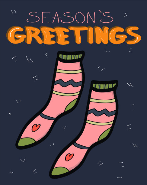 可爱的贺卡新年和圣诞节图片下载