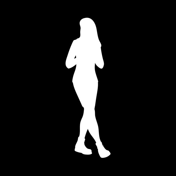 长头发的女孩走着，看着远方的白色图片下载