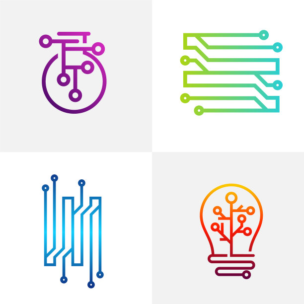 电路logo设计模板圆形logo图片下载