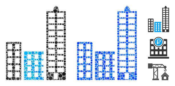 城市构成图标圈图片下载