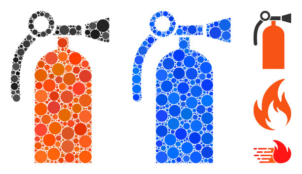 灭火器马赛克图标圆点图片下载