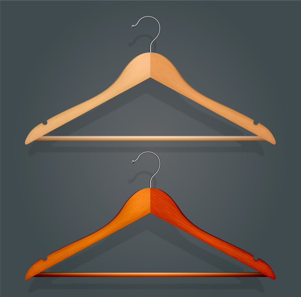 图形逼真的木制衣架图片下载