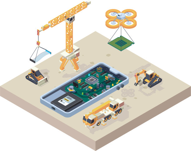应用程序建设起重机卡车计算机微图片下载