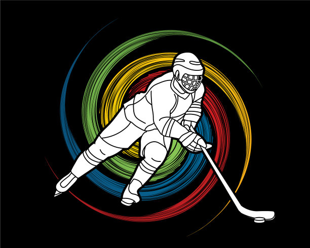 冰球运动员动作图形图片下载