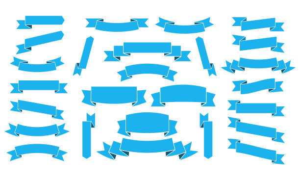 设置蓝丝带横幅图标图片下载