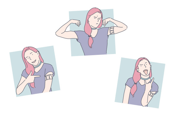 身体部位演示鬼脸概念图片下载