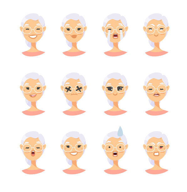 设定亚洲女性情感卡通人物图片下载