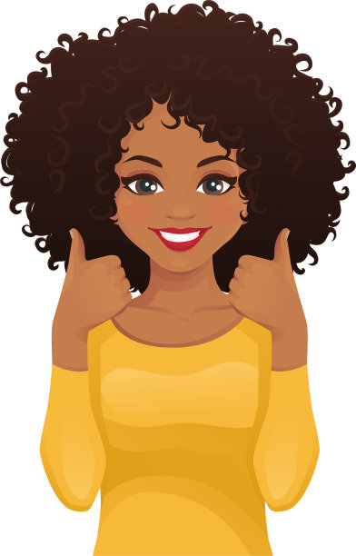 年轻女子竖起大拇指图片下载