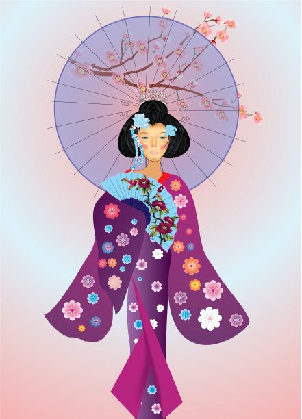 穿着和服的女人图片下载