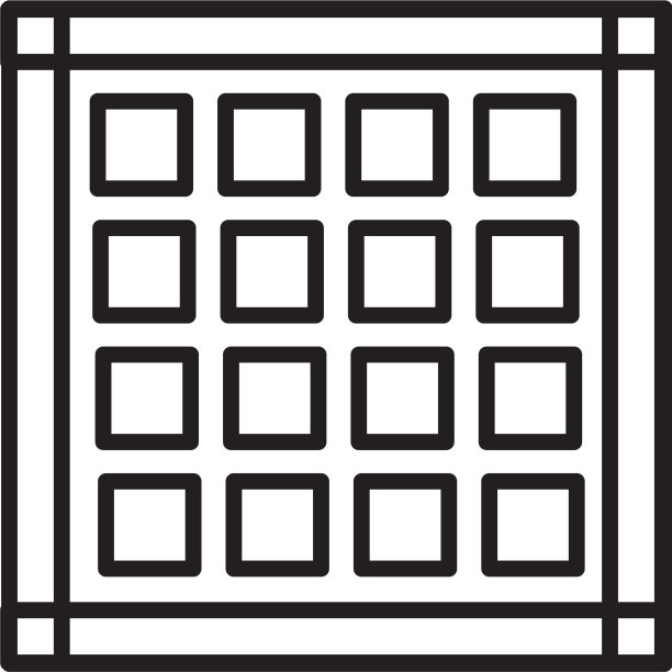 黑色线方格餐巾图标孤立在白色图片下载