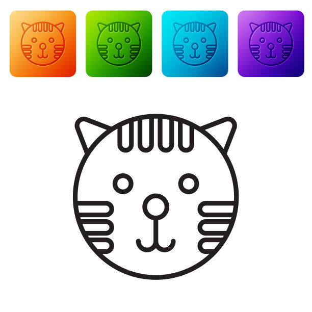 黑线老虎星座图标孤立上图片下载