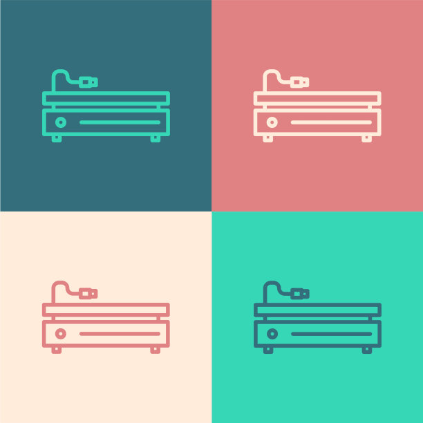 彩色线视频游戏控制台图标隔离上图片下载