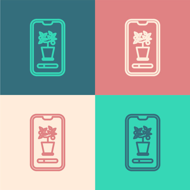 彩色线条智能控制农业移动系统图片下载