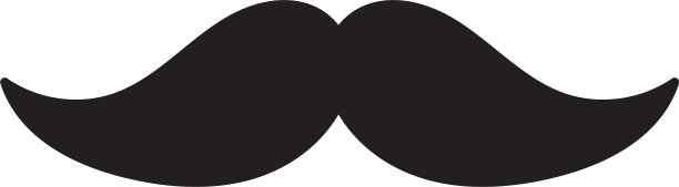 小胡子图标与手绘涂鸦风格图片下载