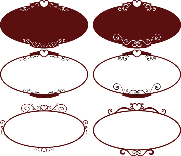 设置暗红色的复古框架设计元素图片下载