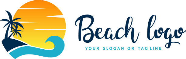 海滩上的标志设计图片下载