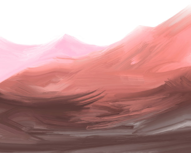 夕阳下的红山，山脉插图图片下载