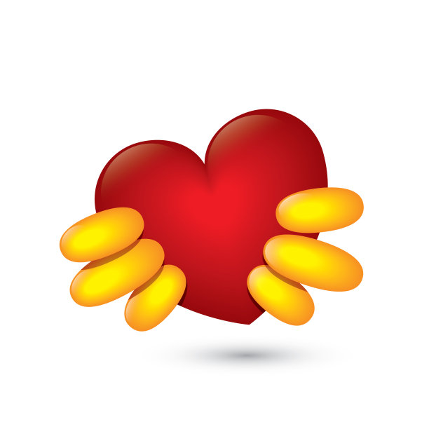 可爱的表情给予爱心孤立的表情矢量插图图片下载