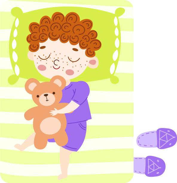 可爱的棕色头发的小男孩可爱的睡觉图片下载