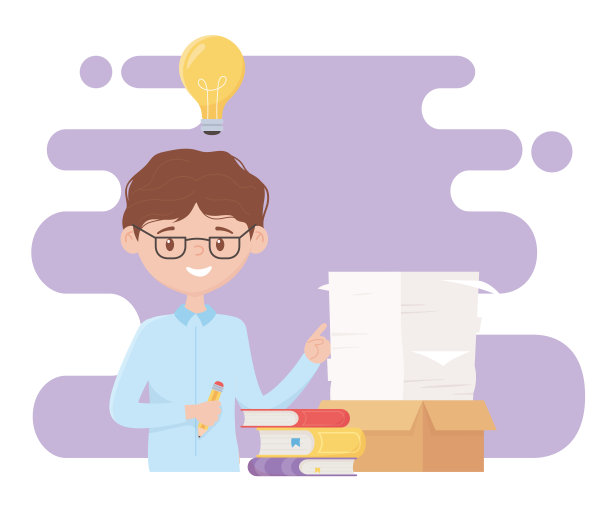 在工作压力大的情况下，商人提出了许多关于箱子书的想法图片下载