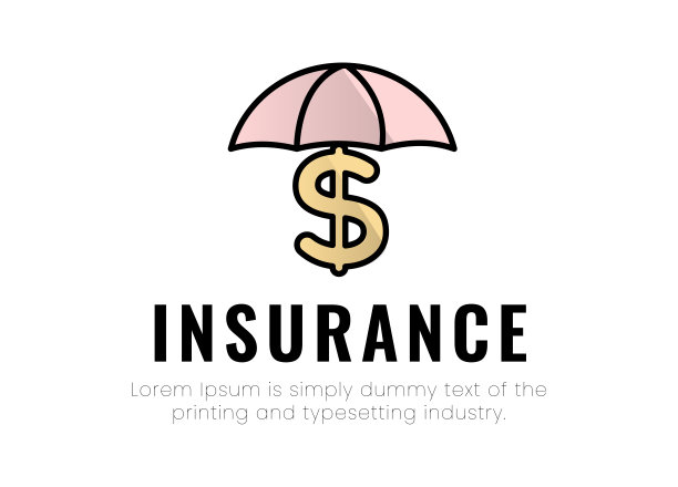 金融服务。标志保险。会徽伞柄上有美元符号，题字保险图片下载
