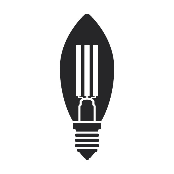 卤素灯泡图标黑色图标图片下载