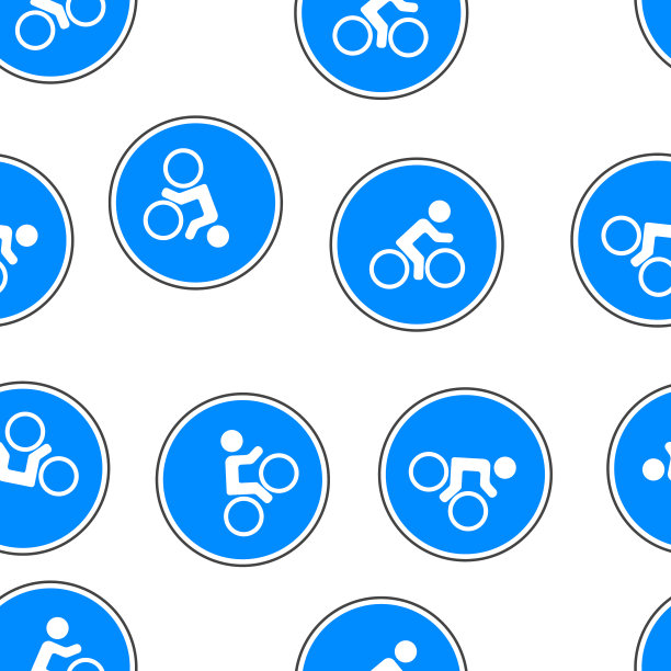 图标蓝色道路标志仅供自行车无缝衔接图片下载