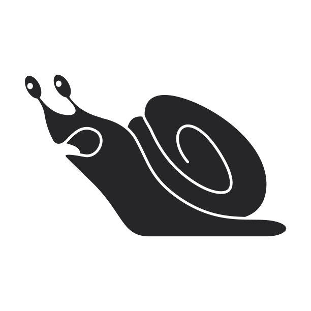 蜗牛图标黑色图标孤立上图片下载