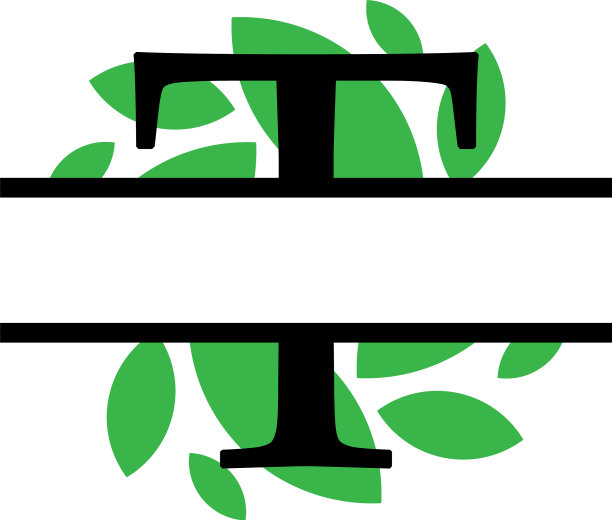 首字母绿叶字母分开字母图片下载