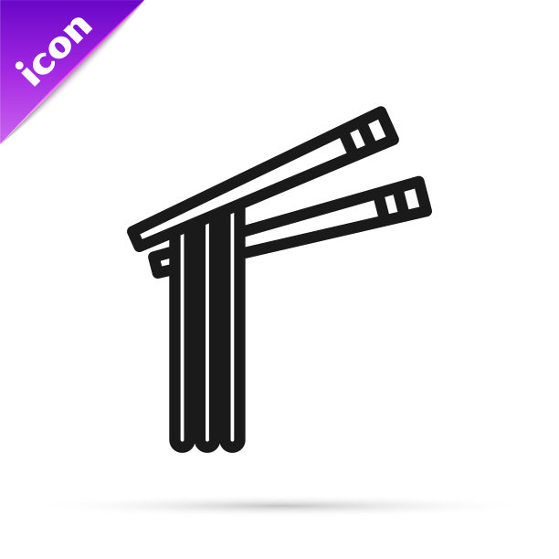 黑线亚洲面条和筷子图标图片下载