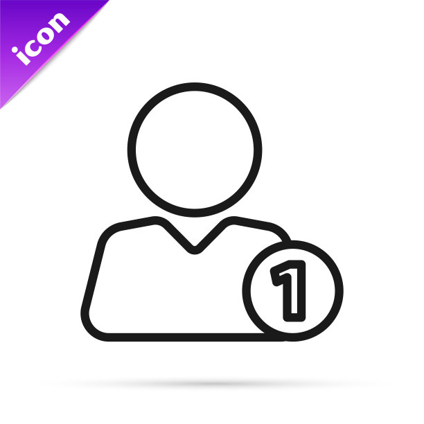 黑线添加到朋友图标孤立在白色图片下载