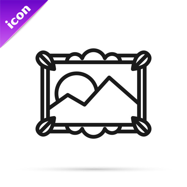 黑线图片景观图标孤立上图片下载