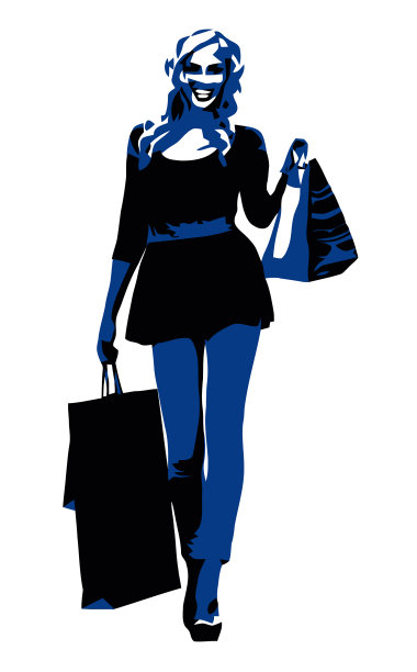 女人用购物袋罩着白色图片下载