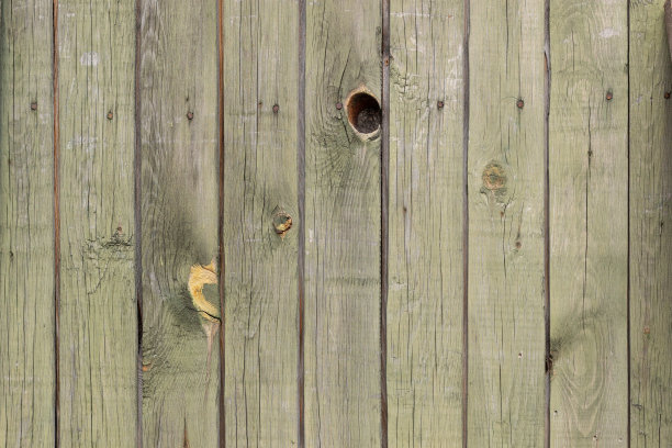 旧木墙纹理与剥落橄榄色油漆图片下载