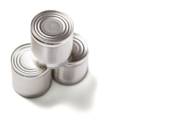 清晰的金属罐。Canc与白色的保存。图片下载