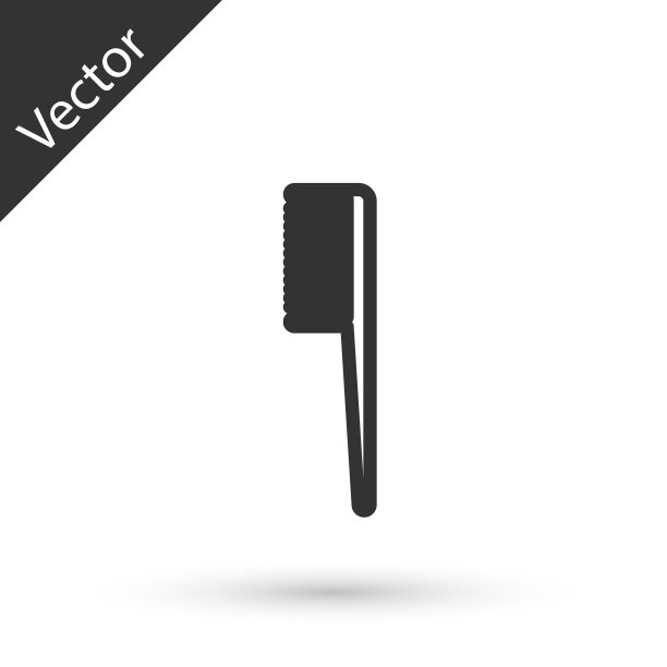 灰色线毛刷图标孤立在白色图片下载