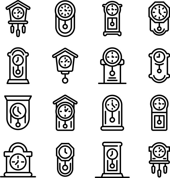 钟摆图标设置轮廓样式图片下载