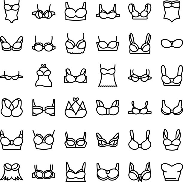 文胸图标设置轮廓风格图片下载