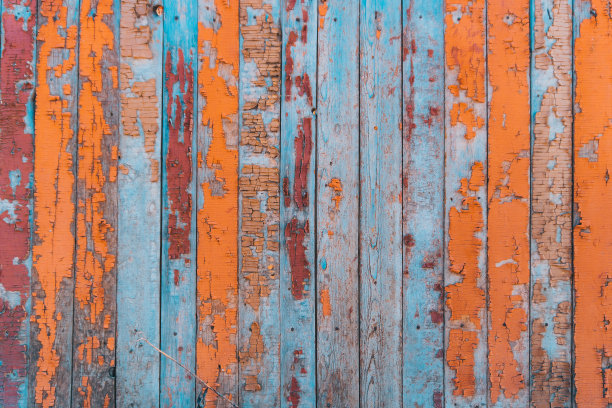 旧木栅栏。纹理丰富多彩的背景。图片下载