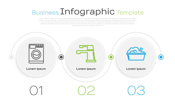 设置线洗衣机的水龙头和塑料盆图片下载