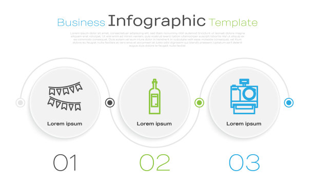 设行狂欢节花环与旗帜瓶图片下载